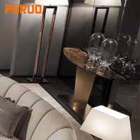 Table basse PURUO, design italien de luxe, or rose, moderne, luxe, base en métal, plateau en marbre en acier inoxydable