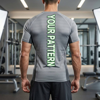T-shirt de course slim fit pour homme POD, tissu léger 180g, t-shirt de sport, hauts de sport, équipement d'entraînement de musculation pour homme