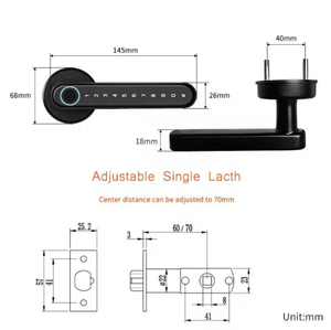 Tuya sinh trắc học thông minh khóa Keyless nội bộ cửa xử lý Lỗ mộng cam đòn bẩy màu đen núm vân tay máy quét điện tử Phòng Khóa - Product Image 6