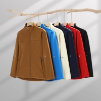 Veste softshell à col montant doublée polaire, tissu extensible 100D à quatre sens, coupe-vent, décontractée, automne, unisexe, manteau d'extérieur personnalisé
