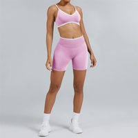 Ensemble de yoga sans couture pour femmes, rehausseur de dos, style européen et américain, tenue de course à séchage rapide, ensemble de sport et fitness.