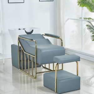Lit de lavage moderne en acier inoxydable pour salon de coiffure avec <span class=keywords><strong>bac</strong></span> de lavage et cuvette de lavage arrière pour barbier - Product Image 3