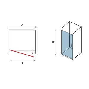 Kamalu KS2800N Porta Doccia a Battente 95cm Design Moderno Senza Telaio Vetro Temperato Trasparente 10mm Ottone Spazzolato per Bagno e Hotel - Product Image 3