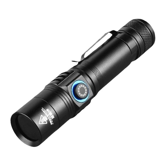 Niaconn SDT-0026 365/395nm UV LED Flashlight IP55 Rated Aluminum Alloy USB Rechargeable 1000 Lumens Industrial & Camping Use