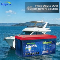 Batterie LiFePO4 48V 100AH 5KW Grade A Marine Cranking Marine RS485 Smart BMS M8 Terminal 6K Cycles CE RoHS IP67 Service OEM ODM