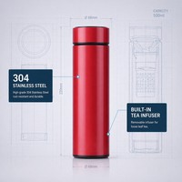 Affichage tactile créatif de la température en acier inoxydable Nouveau design Tasse de bureau sous vide à logo personnalisé à piles