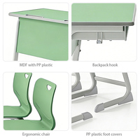 Ensemble bureau et chaise spacieux pour deux personnes, mobilier scolaire moderne en bois écologique pour étudiants, idéal pour les salons universitaires - Vente en gros