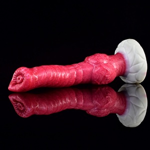 New Hellfire Color Sex Toy Women Fantasy Knot Silicone Dragon <b>Dildo</b> with Suction Cup Anal Sex Toy for Men - Product Image 4