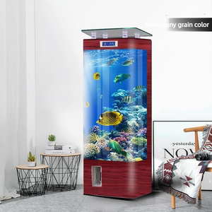Living room small household heat-bent glass floor-standing wall-mounted back-filtering non-replacement water <strong>tank</strong> white - Product Image 4