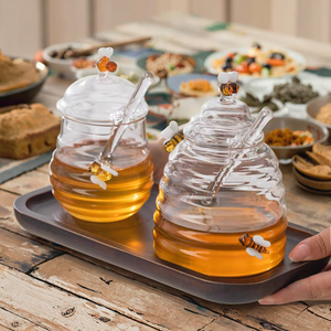 تصميم نحل العسل تزيين من من من صحن من الزجاج البوروسيليكات مع مغسلة - Product Image 3