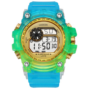 Reloj Digital Transparente con Degradado de Arcoíris LASHIDA, Reloj Deportivo de Moda Urbana Multifunción, Reloj de Regalo para Jóvenes - Product Image 5