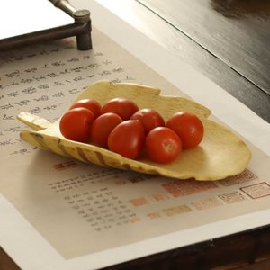 Assiette à collation sculptée en racine de bambou, naturelle, faite à la main, décoration d'intérieur, assiette à fruits secs et à thé, origine Anji - Product Image 3