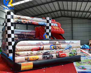 5x5x4m extérieur rouge voiture de course gonflable videur sautant plein d'entrain maison château Combo toboggan aire de jeux pour parc d'attractions - Product Image 2