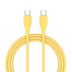 Câble en silicone jaune de type C à type C, résistant à la chaleur, charge rapide pour une utilisation en extérieur, transmission stable - Product Image 3