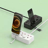 Multiprise britannique nouvellement conçue 2 prises avec carte d'extension de prise de câble d'extension à 2 ports USB avec port USB