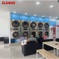 Lavadora y Secadora Comercial Automática de 220V y 20kg, Operada con Monedas/Tarjetas, Apilable para Lavandería