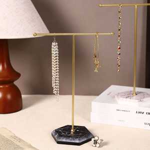 Mystic Arts T-Shaped Jewelry Rack Metal Minimalist Style Necklace Earring Display <b>Stand</b> <b>Desktop</b> Organizer - Product Image 1