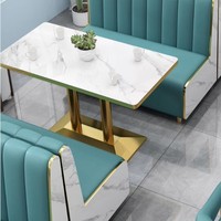 Ensemble de banquettes bleues pour restaurants et cafés, mobilier commercial pour restaurants, ensemble de sièges pour fast-food et cafés