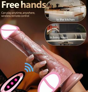 Vibratore Dildo Grande con Telecomando Pene Artificiale Ricaricabile Telescopico Oscillante con Riscaldamento in <span class=keywords><strong>Silicone</strong></span> Giocattoli Sessuali per Donne - Product Image 4