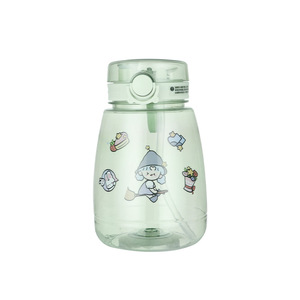Plastic Drinkware With Straw 500Ml Cartoon Design For Students Back To School Use Portable Water Bottle - Product Image 2