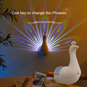 Wohnkultur Pfau Lampe Wand leuchte Romantische Atmosphäre Bunte Korridore Zimmer Nachttisch Hintergrund Nacht Wand lampe - Product Image 5