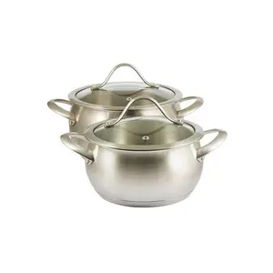 Jinyuan T Type Cookware Parts Cooking Pot Set With Wide Rim Steam Hole Stainless Steel Printing Circle Metal Ring Pot Glass Lid