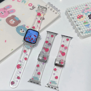 Nuevo producto Cute Strawberry Little Bear Clear TPU <span class=keywords><strong>Correas</strong></span> de reloj <span class=keywords><strong>para</strong></span> <span class=keywords><strong>Apple</strong></span> <span class=keywords><strong>Watch</strong></span> Series 11 10 9 S8 7 <span class=keywords><strong>44mm</strong></span> 45mm - Product Image 1