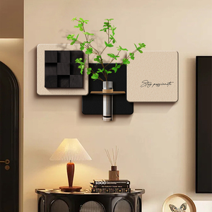 Décoration murale 3D moderne <span class=keywords><strong>de</strong></span> luxe pour salon et <span class=keywords><strong>salle</strong></span> à <span class=keywords><strong>manger</strong></span>, art mural végétal vert, décoration murale en forme <span class=keywords><strong>de</strong></span> bouteille, peinture en porcelaine <span class=keywords><strong>de</strong></span> cristal - Product Image 1
