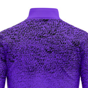 Sudadera Personalizada para Hombre con Cierre de Cremallera en la Cintura, Color Morado, con Logotipo Estampado con Puntos Negros, Manga Larga, Ropa Deportiva, Top de Entrenamiento - Product Image 5