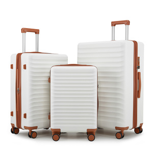 工場価格の耐久性のあるABS+PC素材トラベルスーツケース3点セット、拡張可能な荷物セット、TSA税関ロックとスピナーホイール付き - Product Image 1