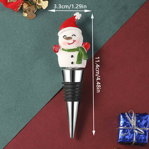 Bouchon de bouteille en plastique en forme de bonhomme de neige de Noël, décoration de fête, cadeau de Noël - Product Image 4