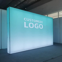 Boîte à lumière en aluminium sans cadre rétroéclairée par LED, présentoir pour stand de salon professionnel, support d'affichage en tissu illuminé et étanche