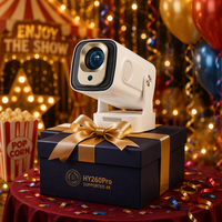 HY260 PRO 1080P 200 ANSI LED Android 14 24 Langues 8K Mise au point automatique Haut-parleurs intégrés Cadeau de Noël Home Cinéma Portable
