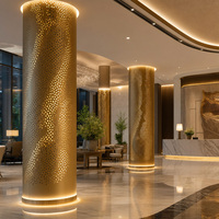 Revêtement de colonnes en aluminium au design moderne, sur mesure, pour la décoration intérieure des hôtels et des centres commerciaux, murs-rideaux en panneaux d'aluminium