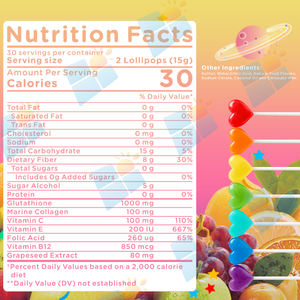 Suni Oem Odm Glutathion Collageen Glow Lolly 'S In Zak Private Label Huid Whitening Glutathion Lolly 'S Met Collageen - Product Image 2