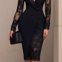 Nouvelle Arrivée 2026 – Robe Courte Fourreau Vintage à Col en V et Dentelle pour Femme, Idéale pour Marques Privées