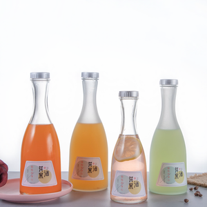 100ml 250ml 375ml 500ml Frosted Clear Glass Bottles for Cherry Wine <strong>Apple</strong> Vinegar Juice <strong>Vodka</strong> with Lids - Product Image 1