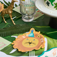 Assiettes en papier jetables DAMAI en gros sur le thème du lion pour fêtes d'anniversaire d'enfants avec option de logo personnalisé, vaisselle imprimée offset