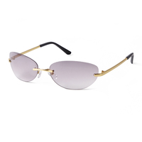 STY8765 Fashion Y2K Lunettes de soleil ovales pour femmes hommes Marque Design Futuriste Lunettes de soleil sans cadre Cyclisme Sports Lunettes Gafas De Sol