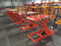 Mini mesa de elevación hidráulica pequeña para coche, plataforma de 150Kg, tijera móvil, con ruedas