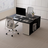 Bureau commercial design moderne pour deux personnes Poste de travail informatique à assemblage facile Vente en gros pour le personnel et les employés de bureau