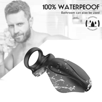 Anneau vibrant pour pénis en ABS souple et silicone de qualité alimentaire, étanche, pour stimulation masculine, autonomie de 90 minutes, noir