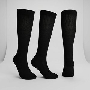 OEM/ODM 3 paires de chaussettes de compression hautes en fibre de bambou, très extensibles, douces, respirantes et anti-transpiration, pour la vie quotidienne, les voyages et le sport - Product Image 3