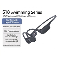 Écouteurs sportifs à conduction osseuse personnalisés S18, étanches IPX8, pour la natation, à oreille ouverte, sans fil BT5.4