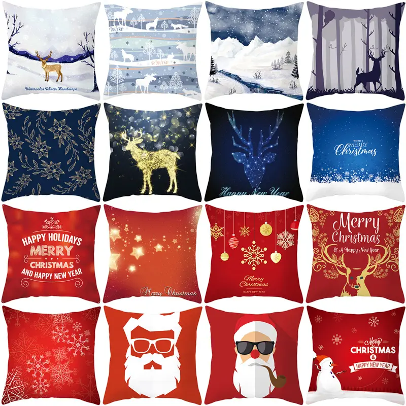 Christmas Cushion Cover Decorative Sofa Pillow Cover Case Seat Car Home Decor Throw Pillowcase Christmas Decoration KJ039