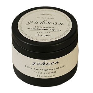 Yuhuan Scented Candle Soy Wax Black Tin Can 80g Home Decoration Aromatherapy Gift - Product Image 1