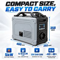 Chauffage d'air diesel auto-alimenté 5KW 12V 24V 110V 220V sans alimentation externe, chauffage de stationnement portable pour camping-car, tente, camping