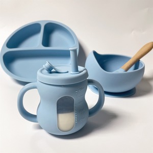 Gobelet à boire en silicone pour bébé, gobelet à paille en silicone, gobelet à lait en silicone anti-chute pour enfants - Product Image 2