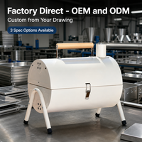Barbecue portable pliable au charbon de bois OEM ODM, design coupe-vent, léger, en fonte, démontable, avec compartiments indépendants pour le charbon