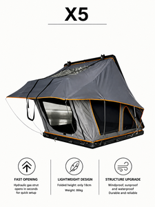 Tente de toit automatique à ouverture rapide pour 2-3 personnes, imperméable, pour camping en voiture - Product Image 5
